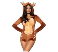Combinaison courte femme Leg Avenue Velvet Fawn Marron L