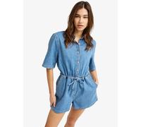 Roxy Combinaison Real Tomorrow Denim Surf Wash – coton biologique, manches courtes – Bleu Taille S