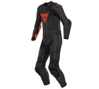 Combinaison Cuir Dainese Laguna Seca 5 été Noir/Fluo-Rouge