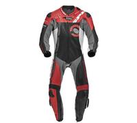 Spidi DP-Progressive Perforated Pro Combinaison en cuir de moto une pièce, noir-rouge, taille 52