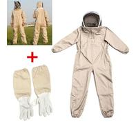Combinaison D'apiculteur, Apicole Pour Tout Le Corps, Apiculteur Costume D'apiculture Professionnelle Avec Gants Voile De Protection, Abeille Ventilée Anti Guêpes Équipement Café Pour Homme Et Femme