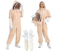 Combinaison d'apiculture pour homme et femme, taille L, avec voile à capuche et gants, pour apiculteur professionnel et débutant, blanc, L