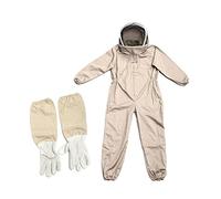 Combinaison d'apiculture pour Tout Le Corps, Costume d'abeilles en Coton Respirante, Combinaison Apicole Professionnelle avec Gants et Voile Autoportant Protection, Vêtements de Protection Apiculteur