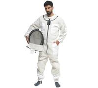 Combinaison d'apiculture ultra ventilée 3 couches en maille de qualité supérieure pour hommes et femmes, voile d'escrime, combinaison d'apiculteur professionnelle anti-piqûre (Blanc, Medium)