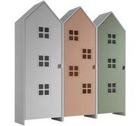 Combinaison D'armoires 3p Casami Bruges blanc rose vert Marron