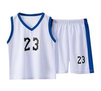 Combinaison de Basket-Ball d'été pour Enfants, Gilet de Sport à séchage Rapide, Combinaison de Football sans Manches en Deux pièces avec col en V