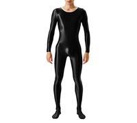 Combinaison de Compression Pour Homme - T-shirt Effet Mouillé - Rashguard Manches Longues En Latex - Pantalon de Compression - Survêtement de Fitness - Gym - Yoga, Noir, XL