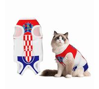 Combinaison de convalescence avec drapeau de la République de Croatie pour chiens et chats après une chirurgie, chemise de convalescence pour animal domestique