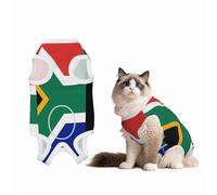 Combinaison de convalescence avec drapeau de l'Afrique du Sud pour chiens et chats après une chirurgie, chemise de convalescence pour animal domestique