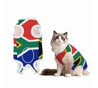 Combinaison de convalescence en coton doux pour chien Motif drapeau de l'Afrique du Sud Noir