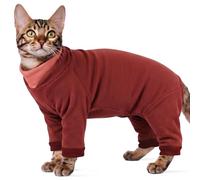 Combinaison de convalescence pour chat avec jambes | Combinaison ajustée pour chat rasé | Surtoilettage anti-léchage | Haut à poils collants à ventre ouvert pour un accès facile au bac à litière |