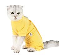 Combinaison de convalescence pour chat pour plaies abdominales, maladies de la peau après une chirurgie, gilet avec tissu modal extensible, fermeture rapide pratique pour éviter le léchage