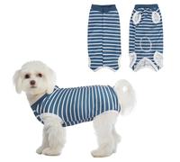 Combinaison de convalescence pour chien post-chirurgie, douce et respirante, alternative au collier électrique pour soins des plaies neutres, anti-léchage pour chiens de petite et moyenne taille (bleu