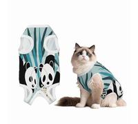Combinaison de convalescence pour chiens et chats - 2 pandas de dessin animé après une chirurgie - Chemise de convalescence pour animal domestique