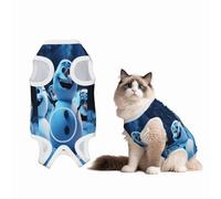Combinaison de convalescence pour chiens et chats avec motif bonhomme de neige Happy Christmas après une chirurgie, chemise de convalescence pour animal domestique