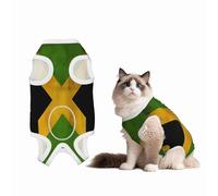 Combinaison de convalescence pour chiens et chats avec motif drapeau jamaïcain après une chirurgie, chemise de convalescence pour animal domestique