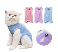 Combinaison de Convalescence WANDGU pour Chat après stérilisation : Combinaison 3 pièces pour Chat après Chirurgie, Body Anti-léchage, Vêtements d'intérieur pour Chats souffrant de plaies Abdominales