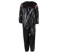 Combinaison de cyclisme d'hiver pour homme en PVC - Vêtements de fitness - Rouge et jaune - Pour la sudation - Sauna - Pour perdre du poids - Survêtement d'hiver pour homme, Noir , XXXL