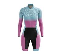 Combinaison de cyclisme pour femme 14 couleurs - Tenue de cycliste - Combinaison courte - Ensemble de vêtements de vélo - Costumes de triathlon - Bleu - XS à 3XL