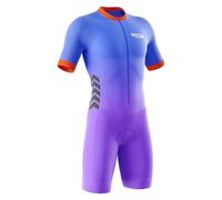 Combinaison de cyclisme pour homme - Rembourrée 3D, respirante,Combinaison de triathlon à manches courtes pour entraînement à vélo (Typ-5,M)