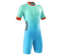 Combinaison de Cyclisme pour Homme - Rembourrée 3D, Respirante,Combinaison de Triathlon à Manches Courtes pour entraînement à vélo (Typ-4,M)