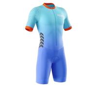 Combinaison de Cyclisme pour Homme - Rembourrée 3D, Respirante,Combinaison de Triathlon à Manches Courtes pour entraînement à vélo (Typ-3,M)