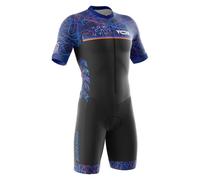 Combinaison de Cyclisme pour Homme - Rembourrée 3D,Respirante,Combinaison de Triathlon à Manches Courtes pour entraînement à vélo (1,M)