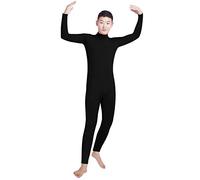 Combinaison de danse en élasthanne à col roulé et manches longues pour garçon - Noir - X-Small
