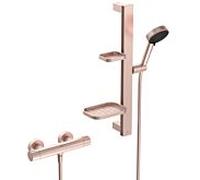 Combinaison de douche Ideal Standard Alu+ Ceratherm BE227RO avec thermostat, barre de douche de 60 cm, douchette 2F, 8 l, rose
