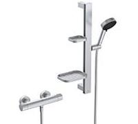 Ideal Standard Ceratherm Alu+ Robinetterie de douche en applique avec mitigeur thermostatique, BE227SI,