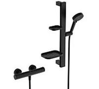 Combinaison de douche Ideal Standard Alu+ Ceratherm BE227XG avec thermostat de douche, barre de douche de 60 cm, douchette 2F, 8 l, noir mat soyeux
