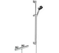 Combinaison de douche T Ceratherm Eco A8540AA avec thermostat de douche, barre de douche 90 cm, douchette chromé main 2 fonctions, 6 l, Ideal Standard