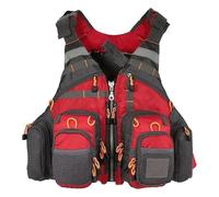 Combinaison de flottabilité Portable for la pêche, Sports Nautiques en Plein air, Couleur vive, Haute visibilité, Poitrine réglable, équipement de Sauvetage(Red)