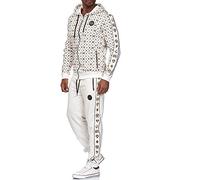 Combinaison de jogging pour Homme Survêtement Ensemble de Sport Blanc S