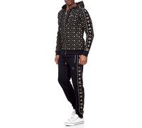 Combinaison de jogging pour Homme Survêtement Ensemble de Sport Noir M
