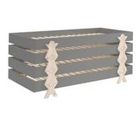 4 Lits Modulo Puzzle Gris Empilables 90x200 L 203,6 X Lg 93,8 X H 27,5 Cm