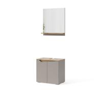 Combinaison de meubles de salle de bain Marelle, 2 pièces, Grège, Chêne Artisan, Vicco