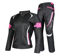 Combinaison de Moto Textile pour Femme, Imperméable, Style Touring, avec Protections CE, Idéale pour L'été Ou l'hiver. A,M