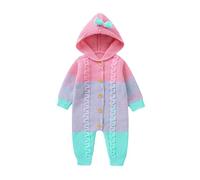 Combinaison de Neige Bébé Fille Garçon Hiver Chaud Manches Longues Ours Grenouillères Manteau Pyjama Jumpsuit Doux et Léger, et Entre Jambes Pratique Pyjama Bebe Garcon 0-18 Mois Surpyjama
