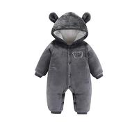 Combinaison de Neige d'hiver pour Bébé Rompers Enfant Jumpsuit Automne Hiver GrenouillèRe Manches Longues Vetement Bebe Mignon Combinaisons Flanelle Tricoté Polaire Barboteuse 0-12 Mois