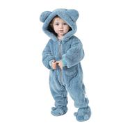 Combinaison de Neige d'hiver pour Bébé Rompers garçons Filles Barboteuse Manches Longues Tenues Barboteuses Pyjamas Chaud Flanelle Pilote Capuche Pyjama Body