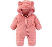 Combinaison de Neige d'hiver pour Bébé Rompers garçons Filles Barboteuse Manches Longues Tenues Vetement Bebe Mignon Chaud Flanelle Barboteuses Oreilles Animal GrenouillèRe Naissance 0-18 Mois