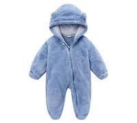 Combinaison de Neige d'hiver pour Bébé Rompers Infantile BéBé GarçOns Filles Ours Oreille Capuche Combinaison Polaire Fermeture éClair Barboteuse Footie Chaud Body De Neige Hiver SurvêTement