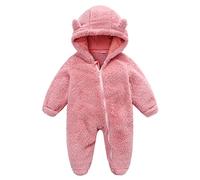 Combinaison de Neige d'hiver pour Bébé Rompers Infantile BéBé GarçOns Filles Ours Oreille Capuche Combinaison Polaire Fermeture éClair Barboteuse Footie Chaud Body De Neige Hiver SurvêTement