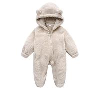 Combinaison de Neige d'hiver pour Bébé Rompers Infantile BéBé GarçOns Filles Ours Oreille Capuche Combinaison Polaire Fermeture éClair Barboteuse Footie Chaud Body De Neige Hiver SurvêTement