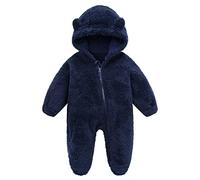 Combinaison de Neige d'hiver pour Bébé Rompers Infantile BéBé GarçOns Filles Ours Oreille Capuche Combinaison Polaire Fermeture éClair Barboteuse Footie Chaud Body De Neige Hiver SurvêTement