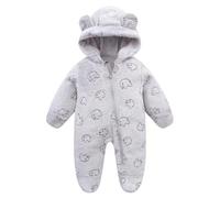 Combinaison de Neige d'hiver pour Bébé Rompers Salopette Polaire Enfant Manteau Capuche Combinaisons Flanelle Ours Naissance 0-18 Mois