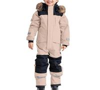 Combinaison de neige isolée robuste pour garçon avec doublure thermique coupe-vent toutes saisons pour les aventures en plein air froides extrêmes (beige, 4-5 ans)