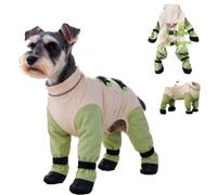 Combinaison de neige pour chien avec bottes attachées, imperméable et | Les bottes attachées permettent de ne pas perdre les chaussures dans la neige. Le tissu matelassé imperméable couvre la