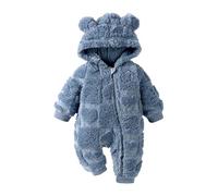 Combinaison de Neige pour Nouveau-né Mignon Manches Longues Fermeture éclair Grenouillère Salopette Pyjama Animaux Ouverture Devant avec Bouton Pyjamas Longs pour Enfant en Coton